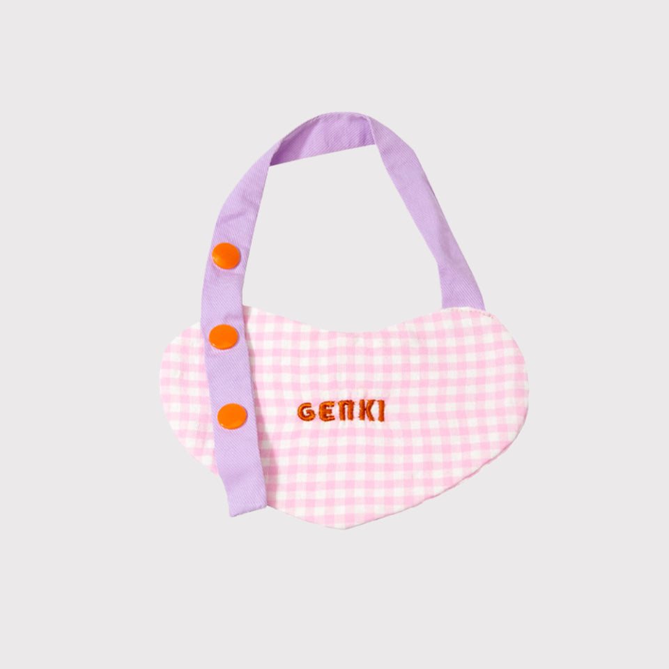Pawful Moments adjustable pink sweet pet bandana with pastel gingham pattern for dogs and cats