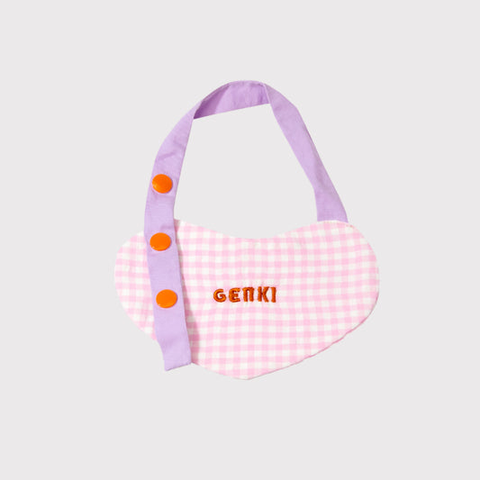 Pawful Moments adjustable pink sweet pet bandana with pastel gingham pattern for dogs and cats