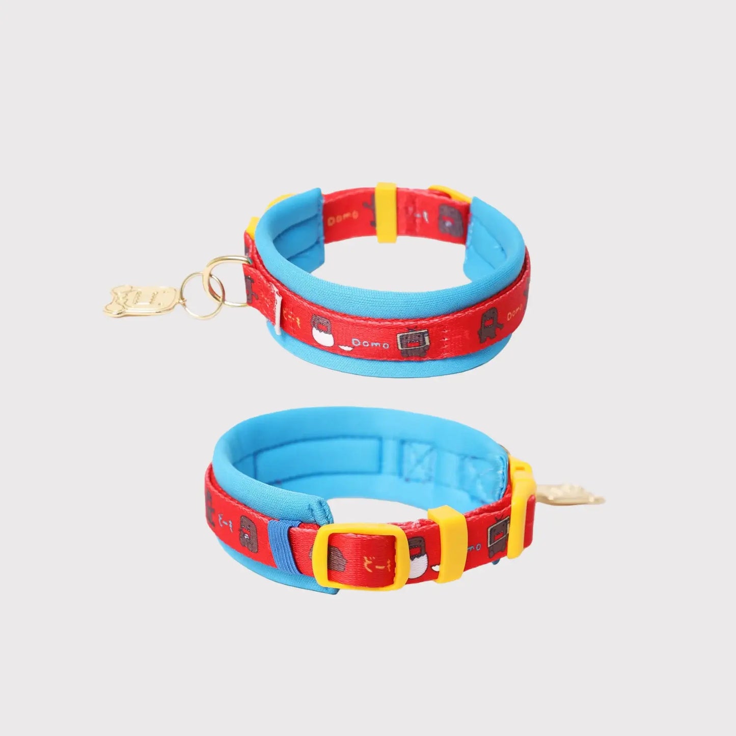 Blue adjustable pet collar with padded lining and D-ring by Pawful Moments